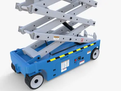 Animated Electric Scissor Lift v1 3D model
