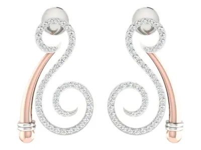 Women Drop Earrings 3dm STL OBJ FBX Renders Details 3D print model 22