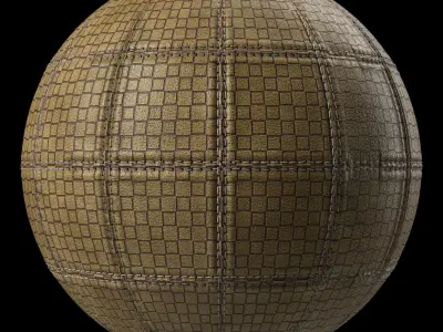 Leather Materials 33- Stitched Leather By Sbsar  Texture