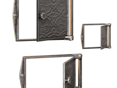 Cast iron doors for stoves 3D model