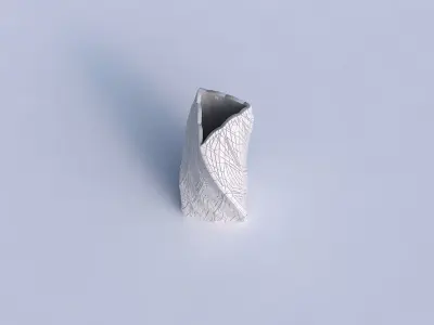 Vase twist curved tipping triangle with fine mosaic plates 3D print model
