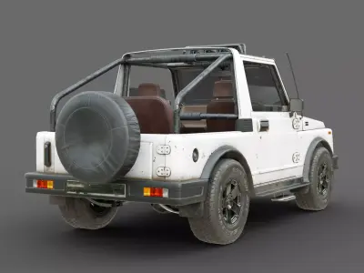 Game Ready Maruti Suzuki Gypsy modified Low-poly 3D model