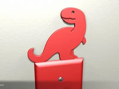 Dinosaur Light Switch Cover Plates with Editable Text 3D print model