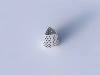 Vase curved tipping triangle with checker grid lattice 2 3D print model