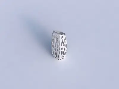 Vase bent hexagon with smooth organic lattice 3D print model