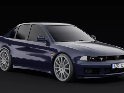 Mitsubishi Galant Low-poly 3D model