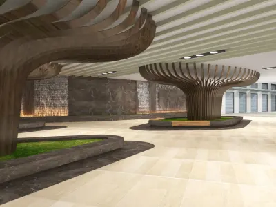 Sunken plaza aerocity 3D model