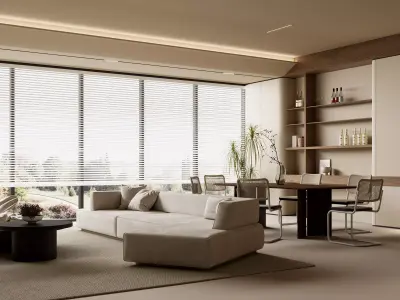 Modern living room 3D model  3D model