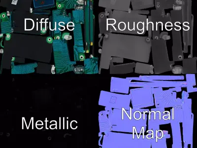 Digital Circuit Board model pack Low-poly 3D model