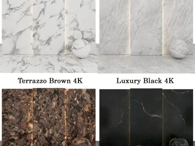 Marble 24 - Immortal-Thunder-Terrazzo-Luxury Black Texture