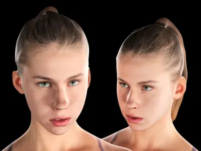 Sexy sporty woman 24 Low-poly 3D model