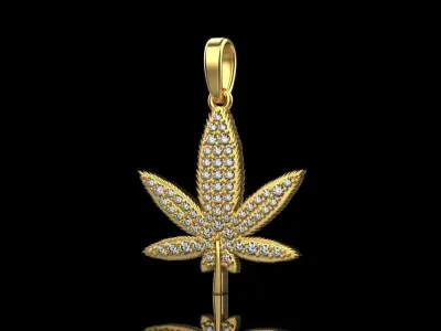 Hemp leaf marijuana Ganja leaf pendant model 292 3D print model