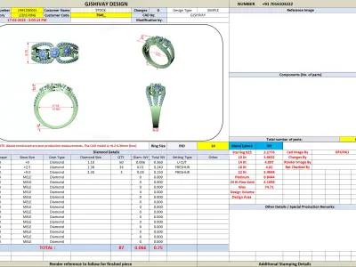 Luxury Diamond Triple Cluster Ring CAD Design for Fine Jewellery 3D print model