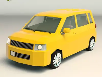 Low Poly Minivan 01 Low-poly 3D model