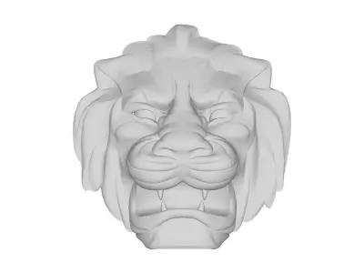 3d models of lion heads set of 7 models 3D print model