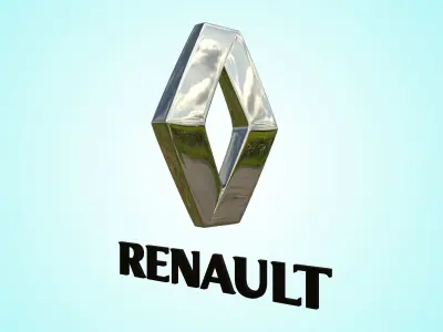 Renault car logo emblem 3D model
