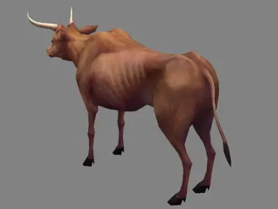 Scrawny buffalo Low-poly 3D model