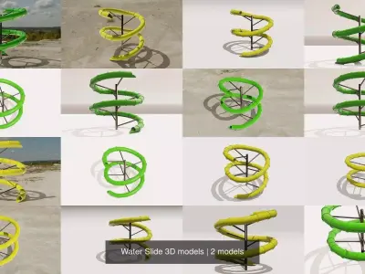Water Slide 3D models 3D Model Pack buy