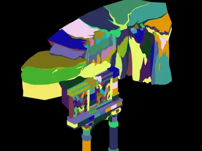 Stone Funeral Place - Cliff 01 3D model