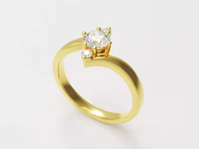 simple engagement ring 3D print model