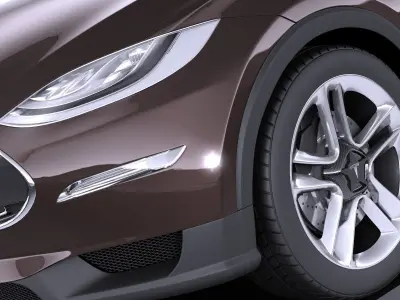 Tesla Model X 2015 VRAY 3D model