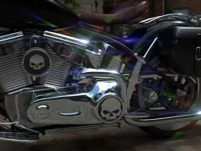 Custom Motorcycle Low-poly 3D model