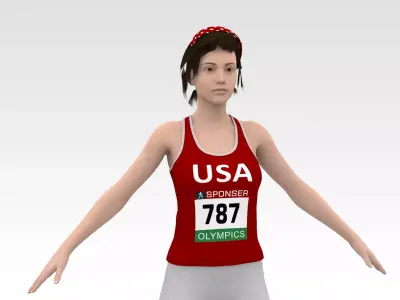2 Female Track Athletes Collection 3D Model Pack