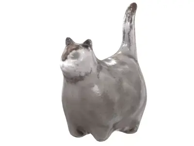 Grey Chester the Cat Ornament Low-poly 3D model