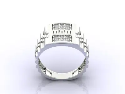 Print Ready STL 3DM  Gents Rings Diamond Men Ring  3D print model 176