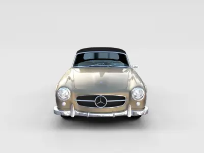 Full w interior Mercedes 190SL Soft Top rev 3D model