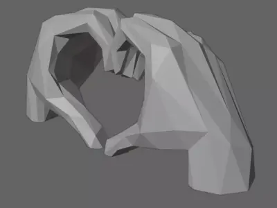 HEART HAND 3D print model