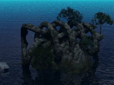 KNOT Rock In The Blue Sea Free 3D model