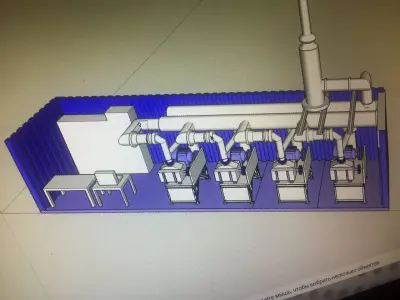 Methane filtering container - energy converter 3D print model