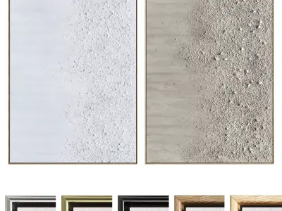 Plaster Two Photo Frame 525 Low-poly 3D model