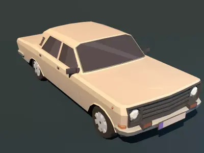 Gaz 24-10 Volga stylized low-poly Low-poly 3D model
