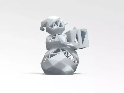 Snowman STL figurine holding book 3D print model