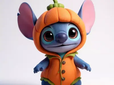 Stitch Halloween Jack o Lantern Pumpkin 3D print model