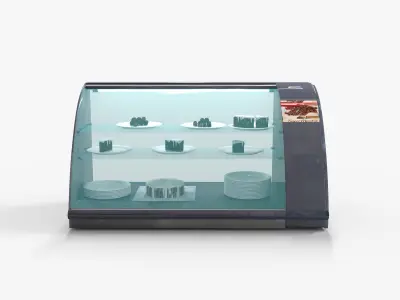 Supermarket Cake Shelve Low-poly 3D model