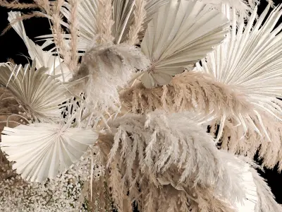 Hanging Bouquet Of Dry Reeds For Decoration 257 3D model