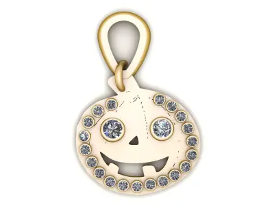 PUMPKIN FACE PENDANT 3D PRINTABLE MODEL  3D print model