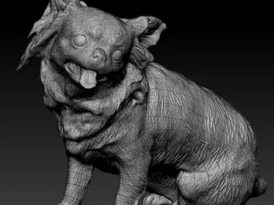 Chihuahua dog 20 Low-poly 3D model