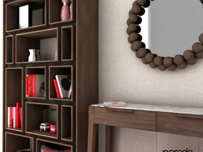 Shelvings tv unit with bookcases and shelves 3D Model Collection