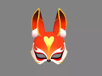 Cartoon rabbit mask - face mask Low-poly 3D model