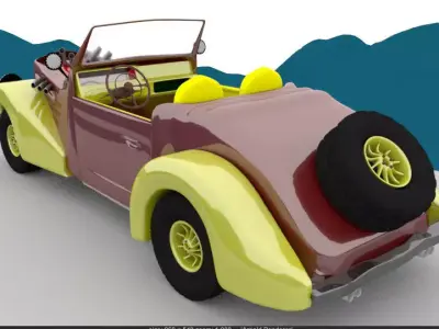 Car-Vehicle vintage car Low-poly 3D model