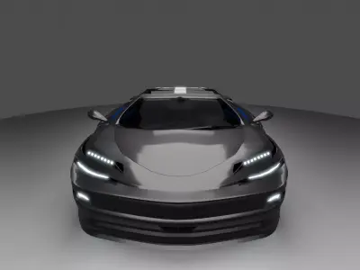 Realistic Supercar 3D Model Original Design Low-poly 3D model