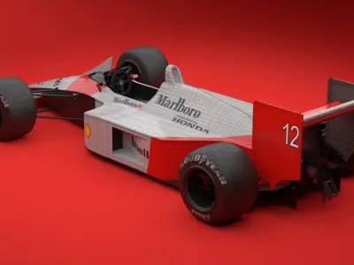 Mclaren MP44 F1 Car Ayrton Senna car 3D model