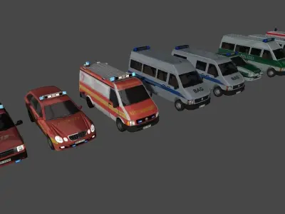 German special cars Low-poly 3D model