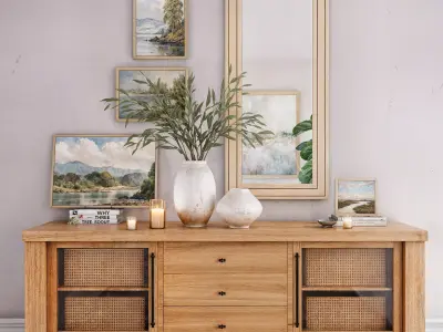 Oakleigh Media Console 80 Livingroom Table Create and Barrell C Low-poly 3D model