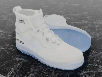 NIKE AIR FORCE ONE HIGH GORETEX 3D SHOES Low-poly 3D model