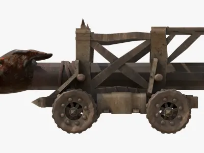 4K METAL WOLF HEAD SIEGE ENGINE WAR MACHINES BUILDER Low-poly 3D model